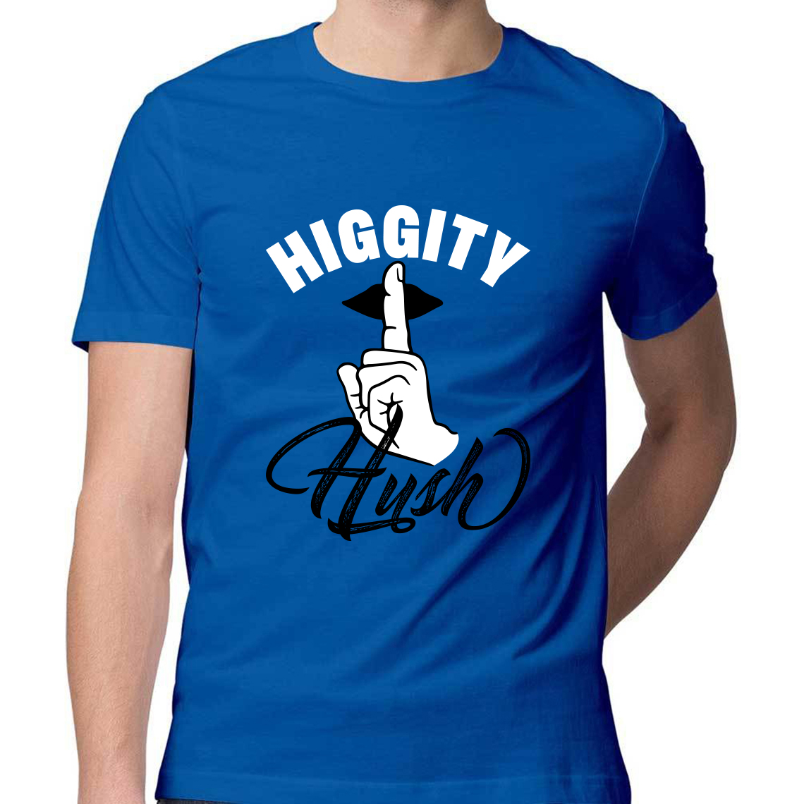 t shirt design higgity hush