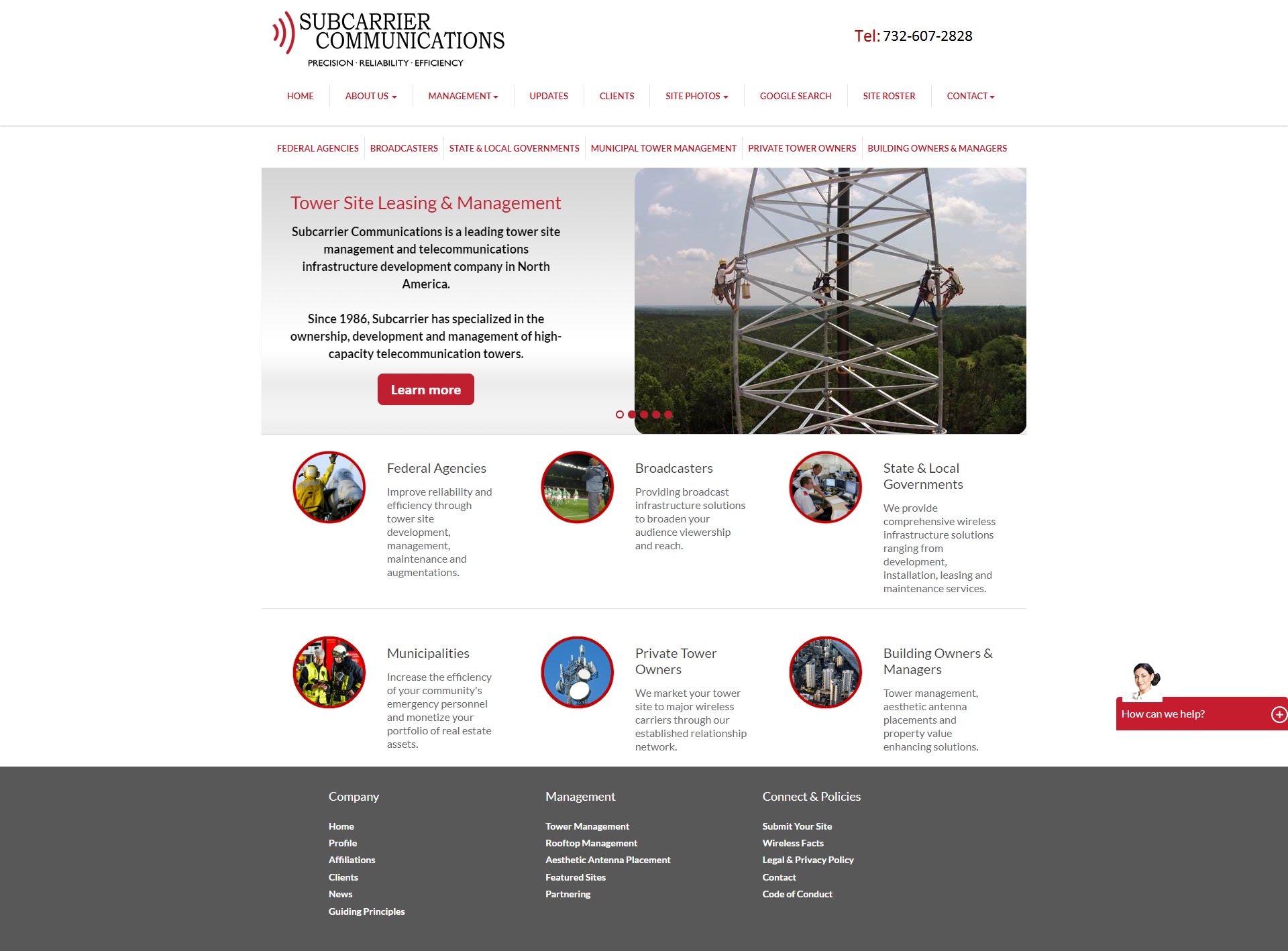 web design for telecommunication company.